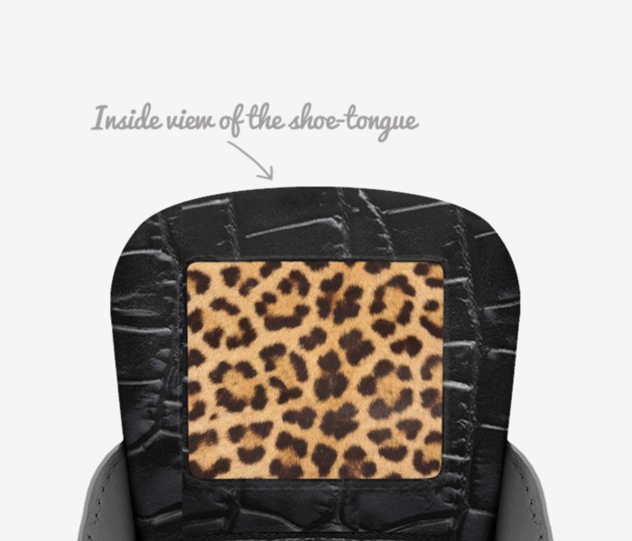 CIRCULAR PATH custom made in Italy shoes by Amanda Murray | Tongue view