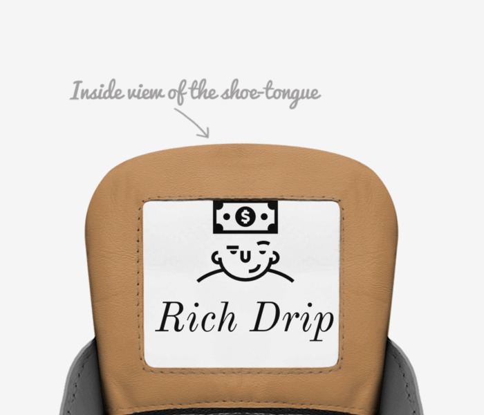 Rich Drip Apparel  custom made in Italy shoes by Da Label Brand Clothing | Tongue view