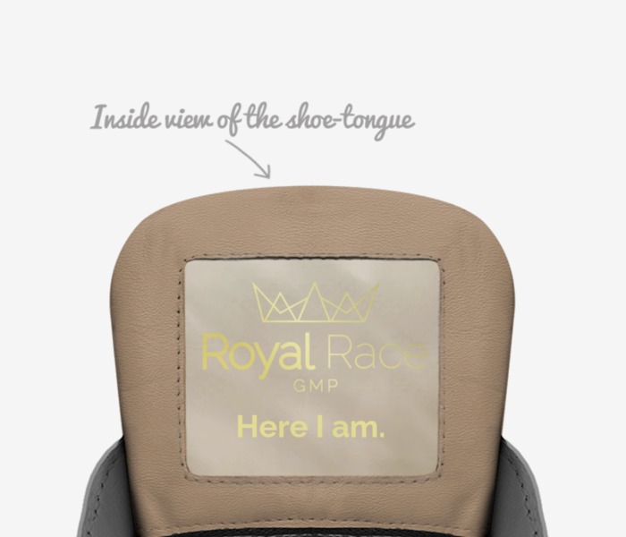 Royal Race GMP custom made in Italy shoes by Princess Yvonne Guébli | Tongue view