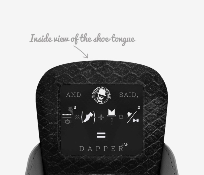 Luxury Noir by HOD custom made in Italy shoes by Jonathan Ellison | Tongue view