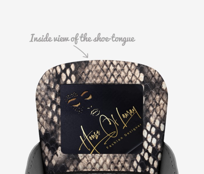 Code Red Edition custom made in Italy shoes by Colette Bates | Tongue view