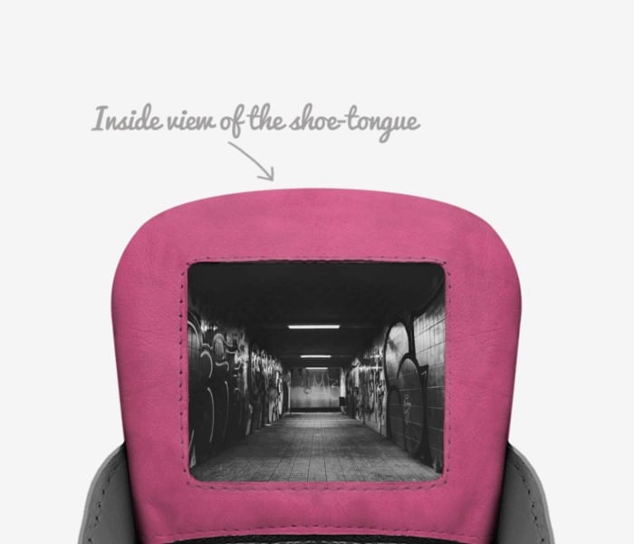 Amazing Kicks custom made in Italy shoes by Desiree Johnson | Tongue view