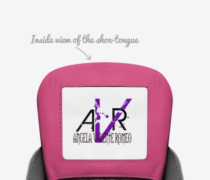 Colliding Worlds custom made in Italy shoes by Angela Valente-romeo | Tongue view