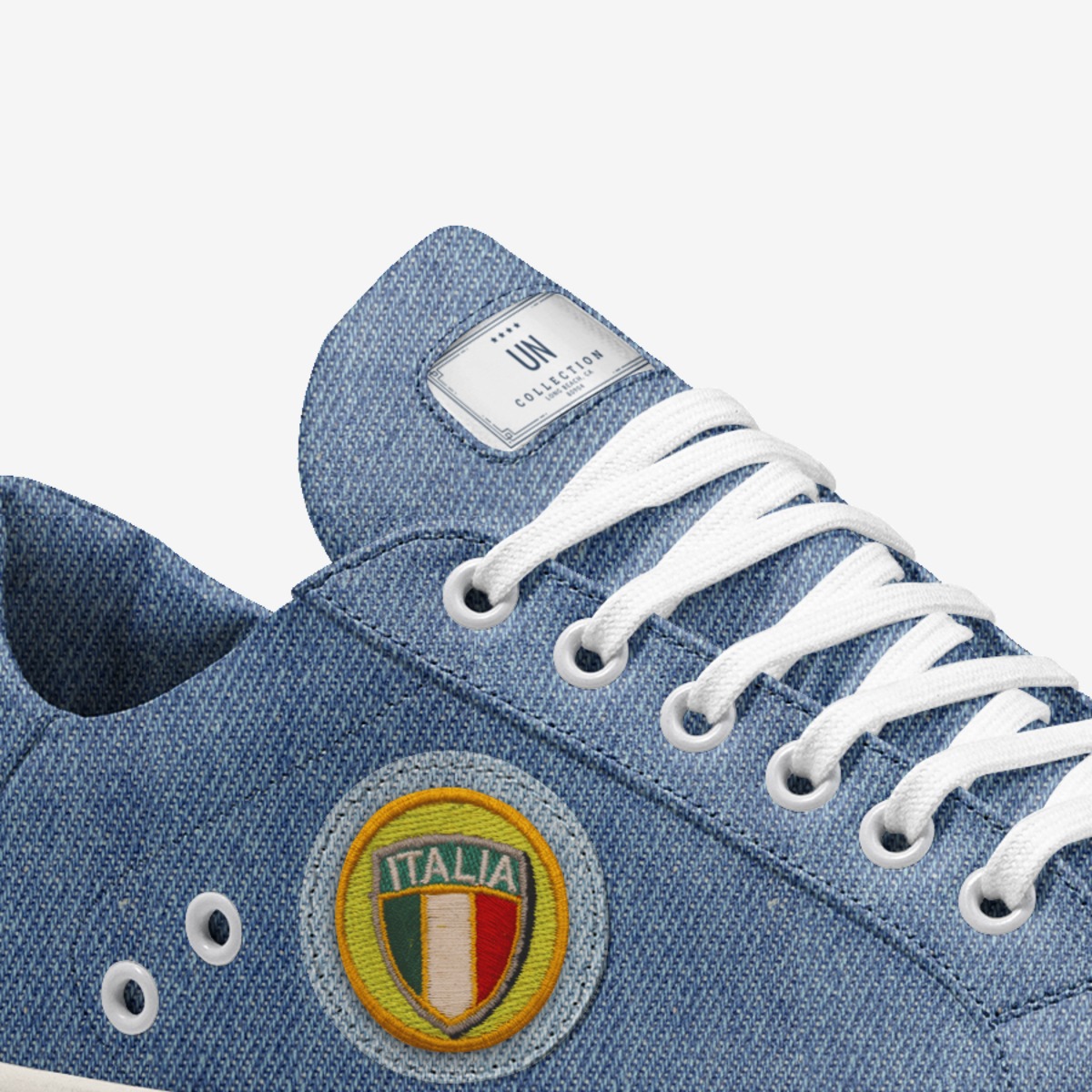 ITALIA DENIM 01 custom made in Italy shoes by Duvall Daniels | Detail view
