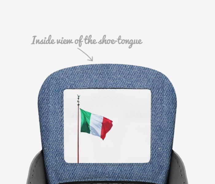 ITALIA DENIM 01 custom made in Italy shoes by Duvall Daniels | Tongue view