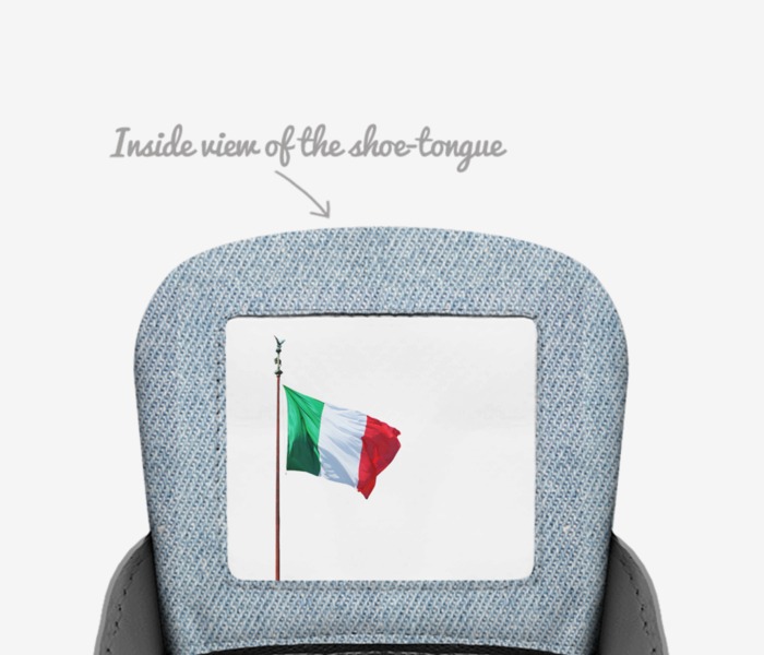 ITALIA DENIM 04 custom made in Italy shoes by Duvall Daniels | Tongue view