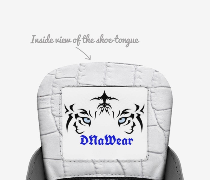 BLUXRATES  custom made in Italy shoes by Jacqueline Bussell | Tongue view