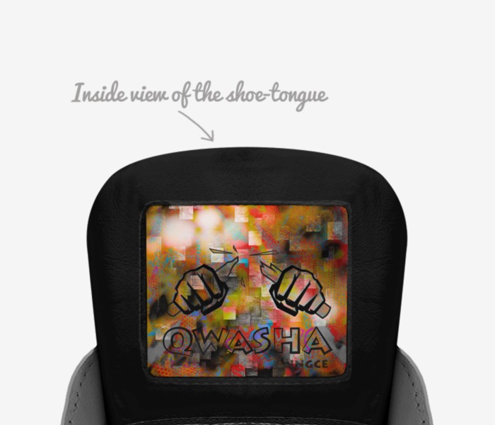 Qwasha premium custom made in Italy shoes by Lincoln Samkelo Fihla | Tongue view