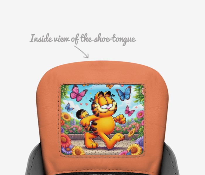 Garfield custom made in Italy shoes by Ny-leeka Jackson | Tongue view