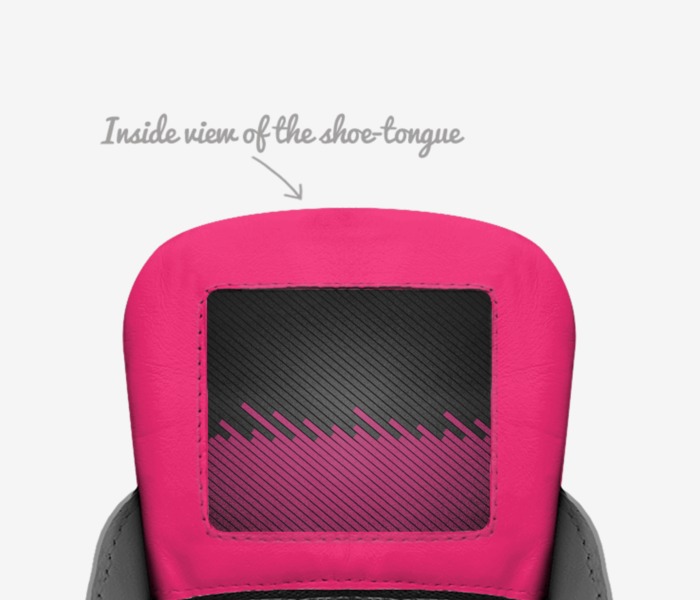 ROXFOX custom made in Italy shoes by Dione Childress | Tongue view