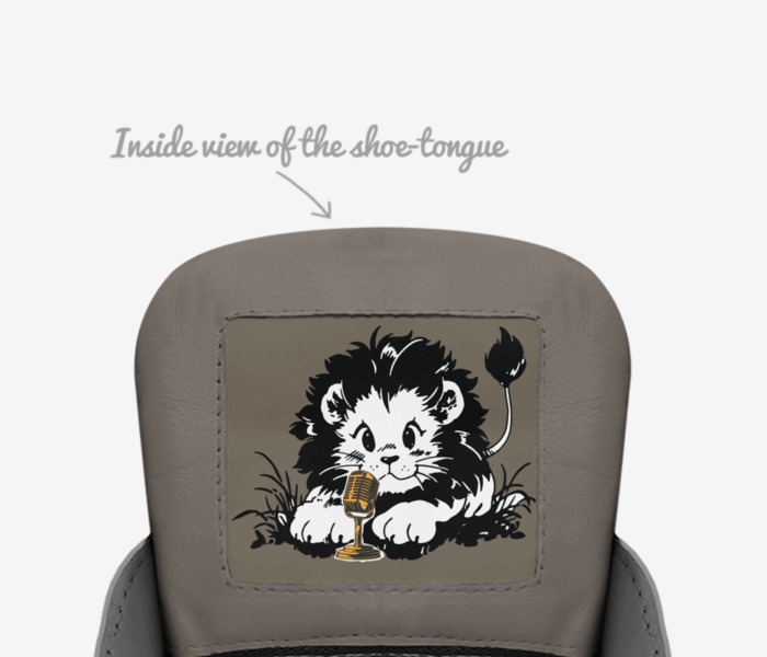 Concrete Lion custom made in Italy shoes by Rodney R. | Tongue view