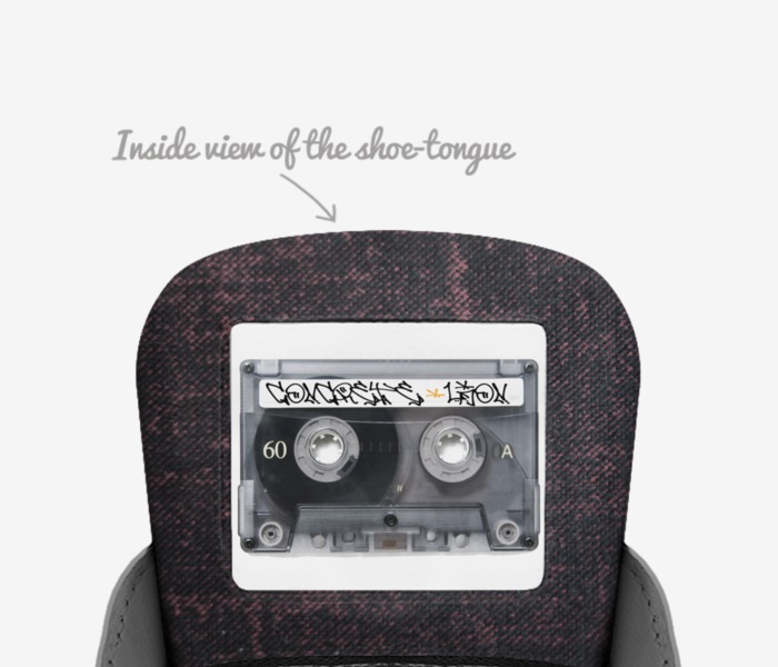 Concrete Lion custom made in Italy shoes by Rodney R. | Tongue view