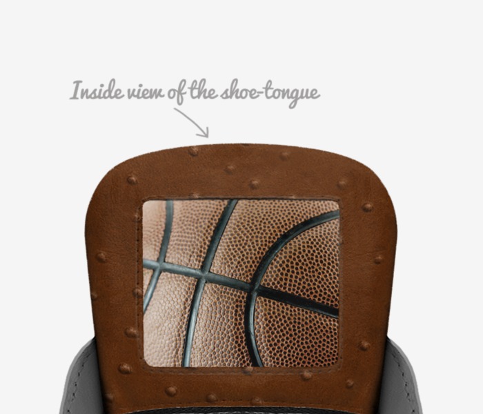 Concrete Lion custom made in Italy shoes by Rodney R. | Tongue view