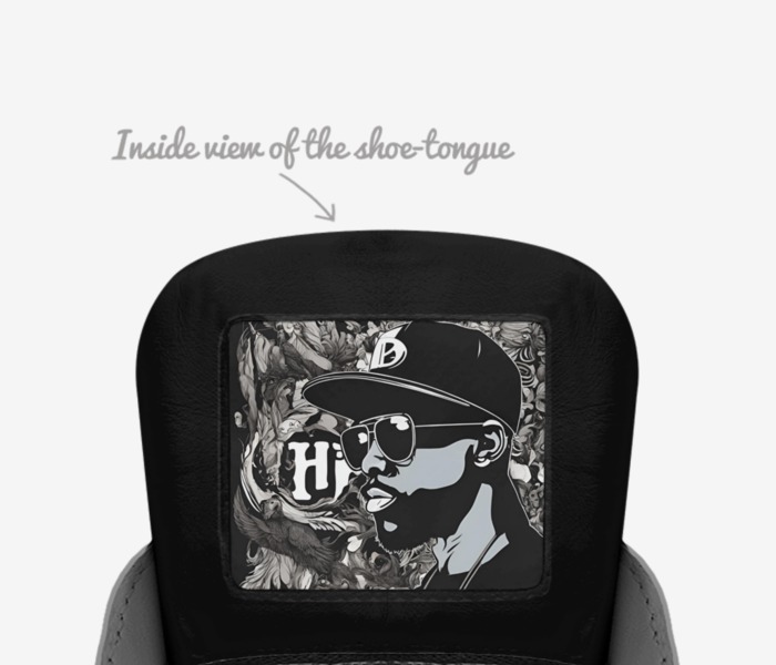 Hip-Hop Legend  custom made in Italy shoes by John Hopkins | Tongue view