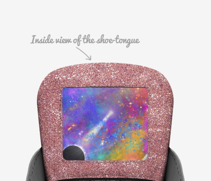 Iridescent Dream custom made in Italy shoes by Joseph vancaeneghem | Tongue view