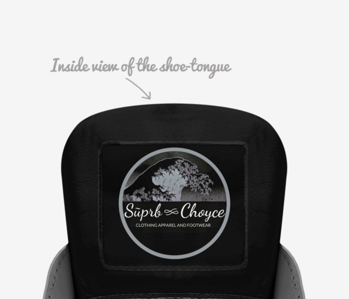 Sūprb Choyce custom made in Italy shoes by Omari Choyce | Tongue view