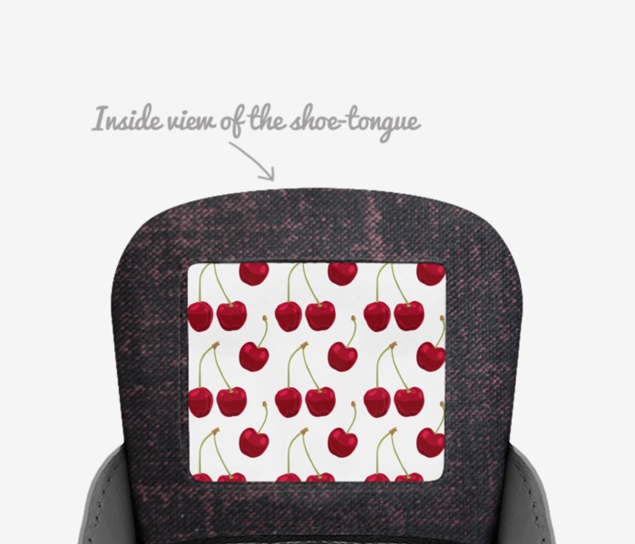 Sweet Terpenes custom made in Italy shoes by Heather Stanley | Tongue view