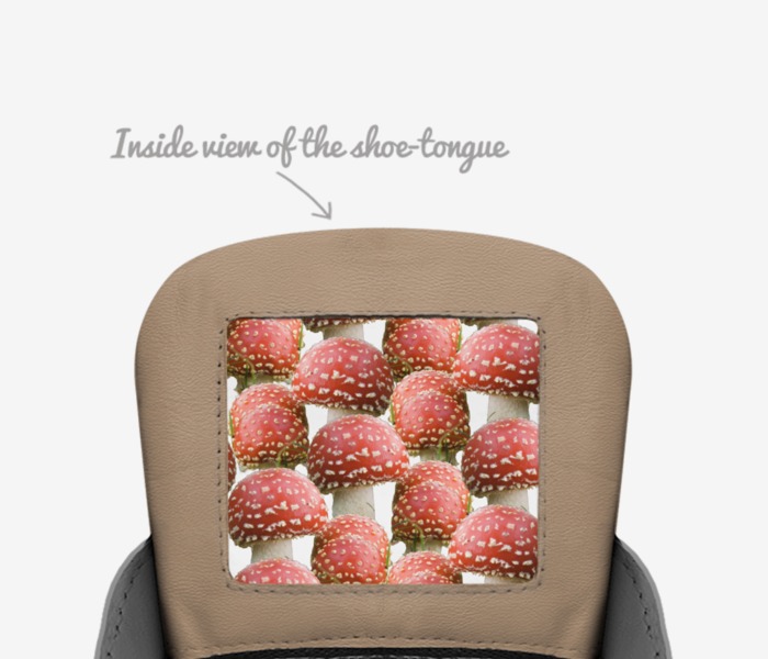 Sweet Terpenes custom made in Italy shoes by Heather Stanley | Tongue view