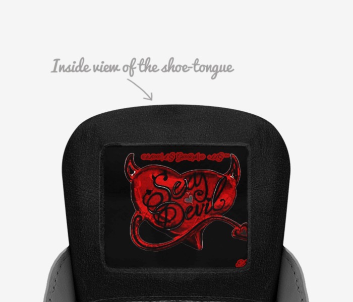Cherries custom made in Italy shoes by Joshua Tarell Williams | Tongue view