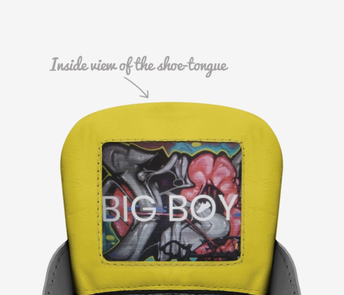 Big Boy Sneakers  custom made in Italy shoes by Sher-vawn Robinson | Tongue view