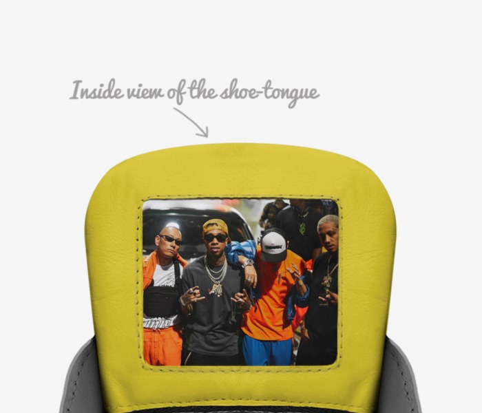 Parkin Lot Peezy custom made in Italy shoes by Robert Quinn | Tongue view