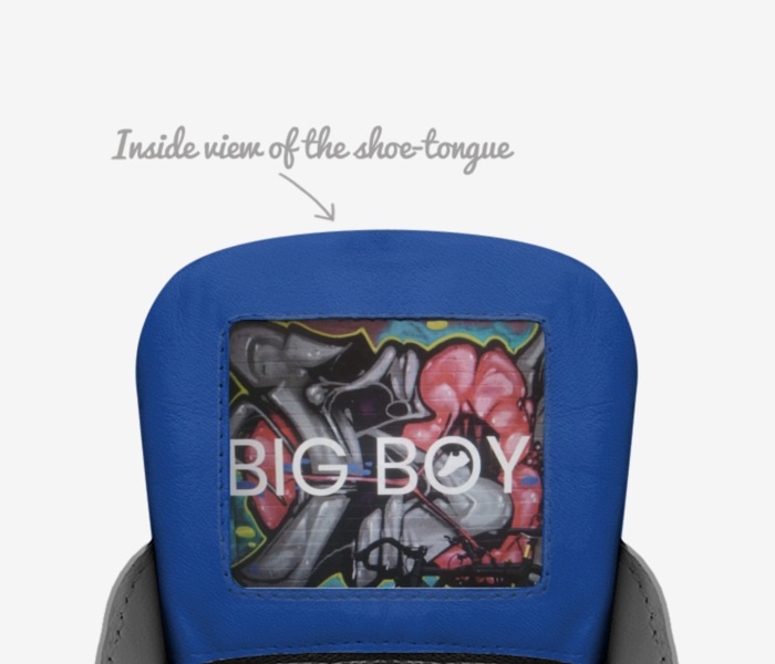 Big Boy Sneaker  custom made in Italy shoes by Sher-vawn Robinson | Tongue view