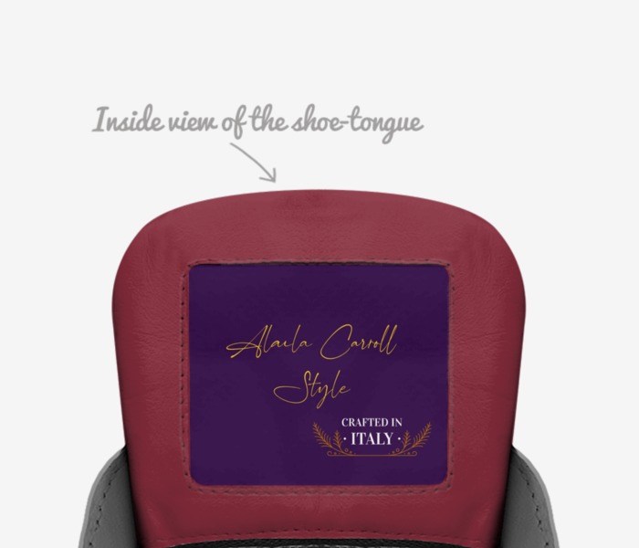 Alaila Carroll custom made in Italy shoes by Alaila Carroll | Tongue view