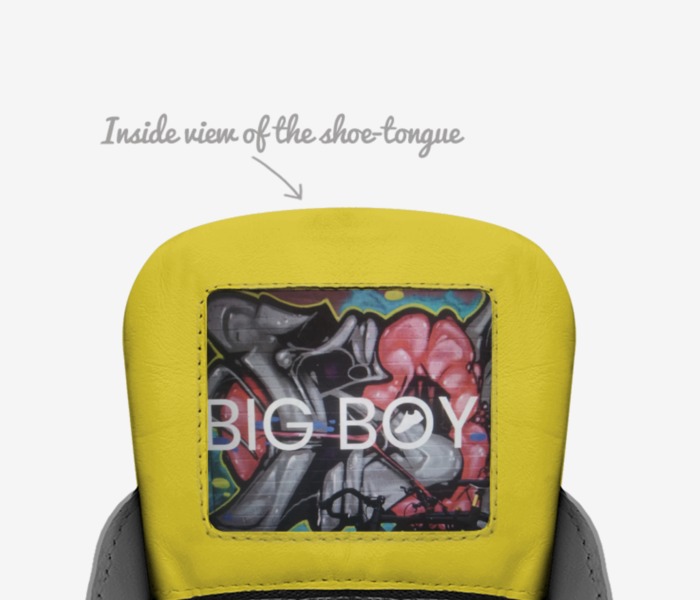 Big Boy Sneaker  custom made in Italy shoes by Sher-vawn Robinson | Tongue view
