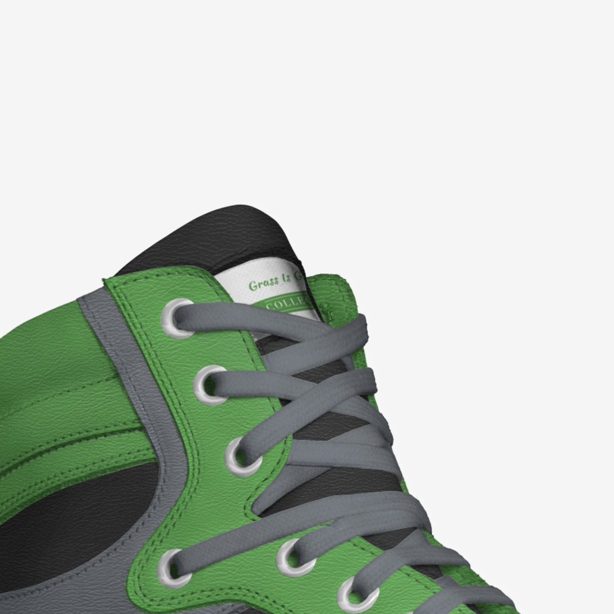 Grass Is Greener custom made in Italy shoes by Aaliyah Pierce | Detail view