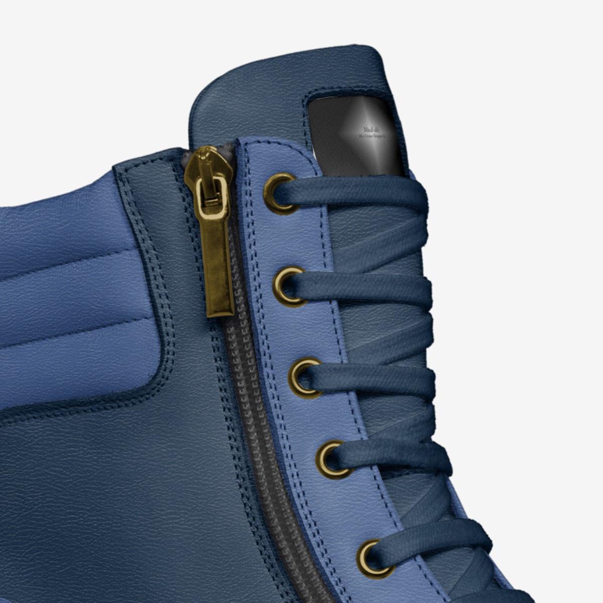 Blue Military custom made in Italy shoes by Mud-di: Miss Unique Designer Is | Detail view