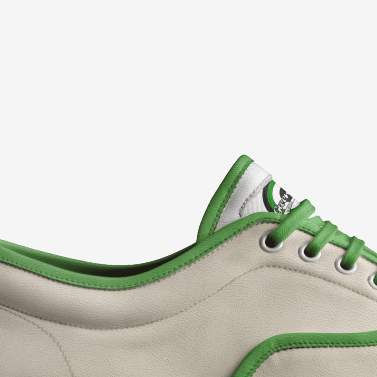 GREEN BOYS custom made in Italy shoes by Hamza Zahrane | Detail view