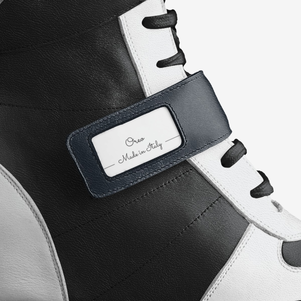 Oreo custom made in Italy shoes by Kursty | Detail view