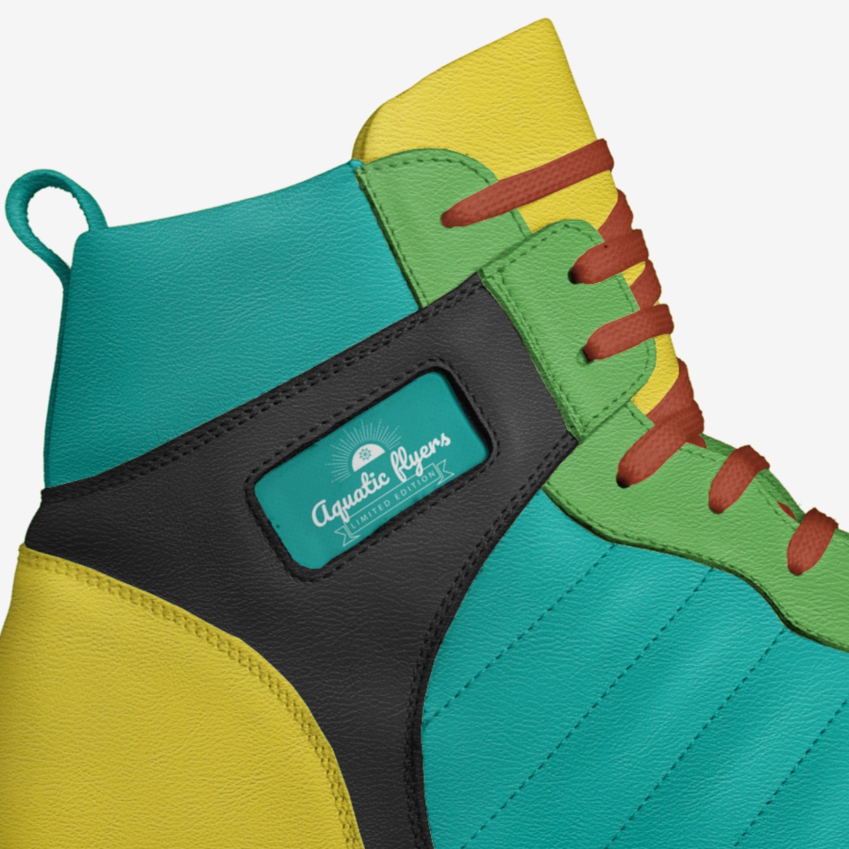 Aquatic flyers custom made in Italy shoes by Jaida Thompson | Detail view