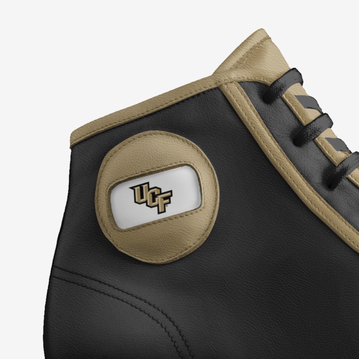 Ucf custom made in Italy shoes by Kaleb Aymond | Detail view