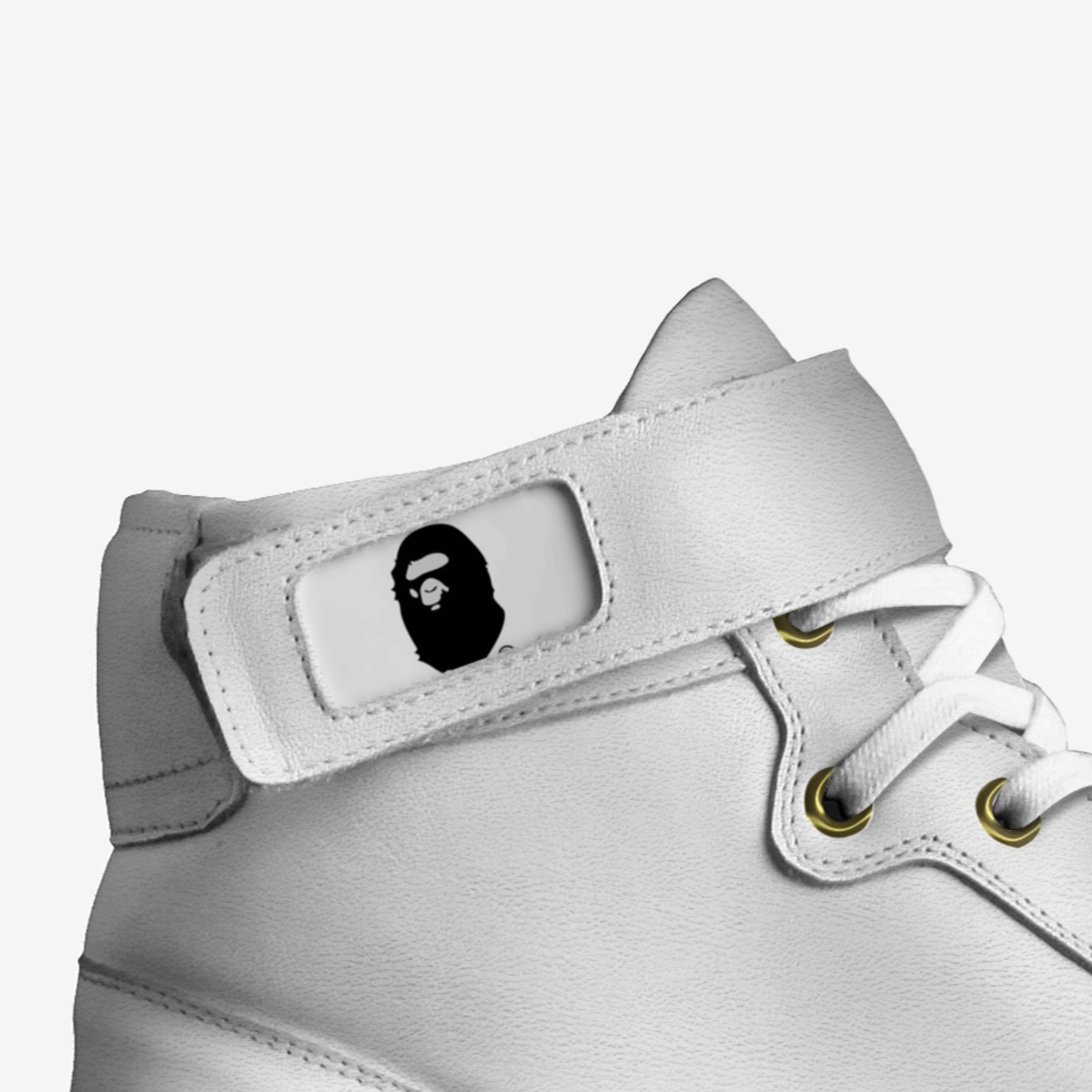 Bape custom made in Italy shoes by Marlin Toney | Detail view