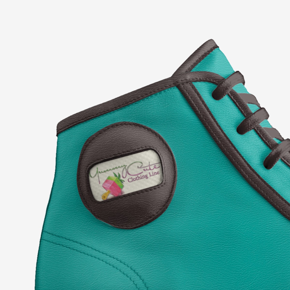 Mint Chocolate Chip custom made in Italy shoes by Yummycute Clothingline | Detail view