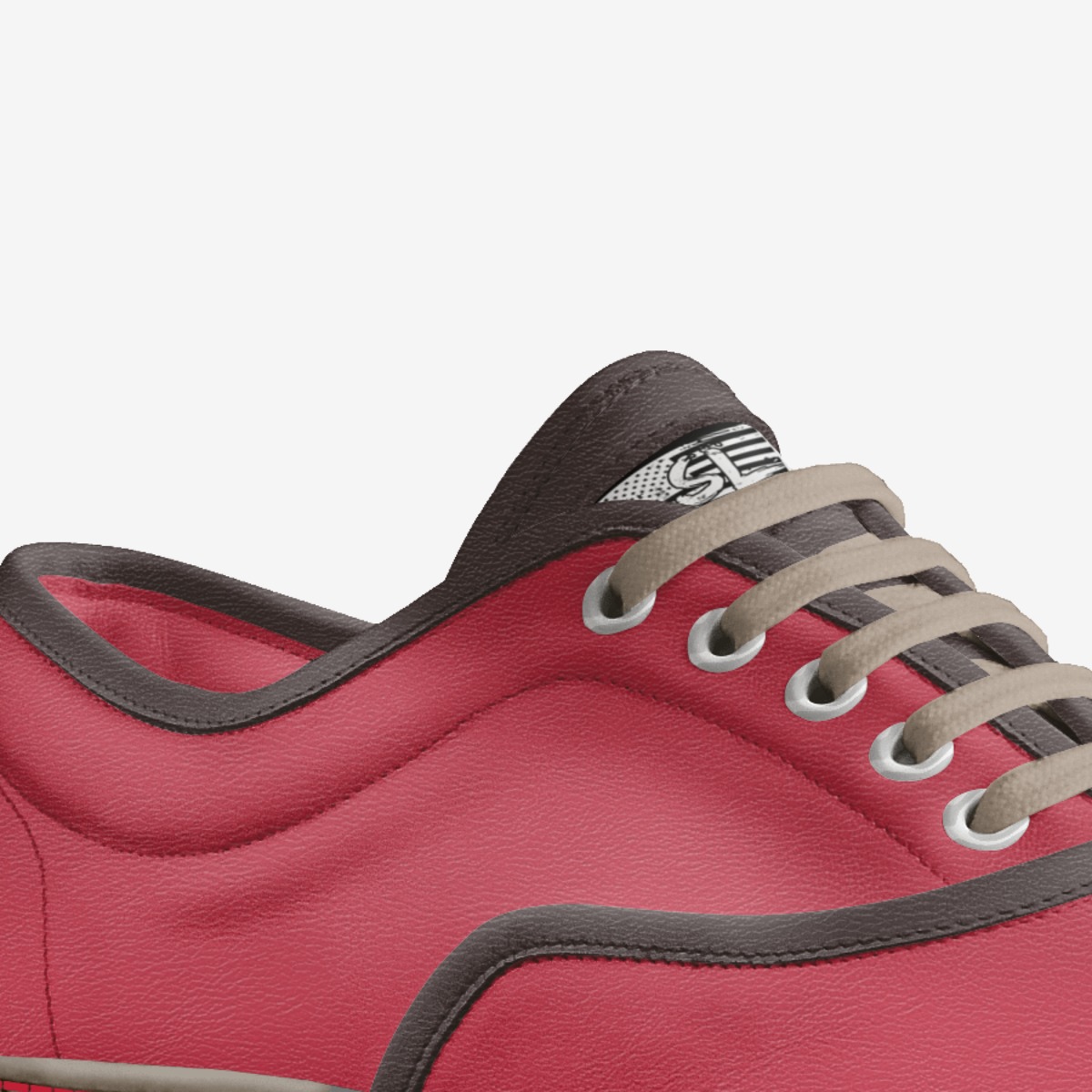 Red hot SL  custom made in Italy shoes by Jonathan Dykes Jr | Detail view
