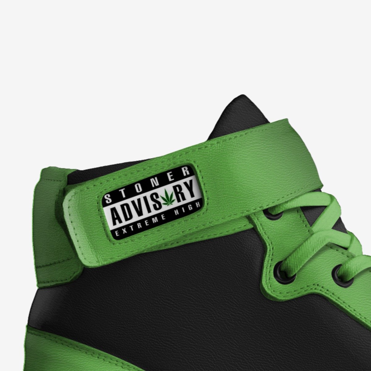 Smoke weed custom made in Italy shoes by Amanda R. Robertson | Detail view