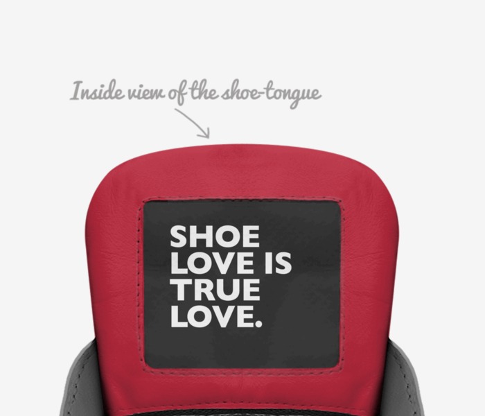 EG's custom made in Italy shoes by James Evan Gonzalez | Tongue view