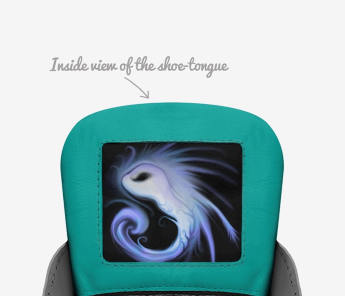 Axolotl  custom made in Italy shoes by Brianna Rader | Tongue view