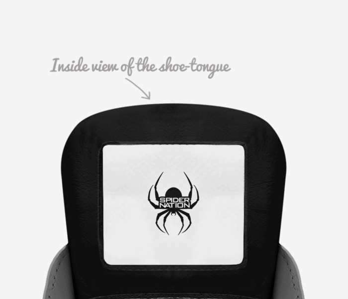 Spidernation  custom made in Italy shoes by Laketha | Tongue view