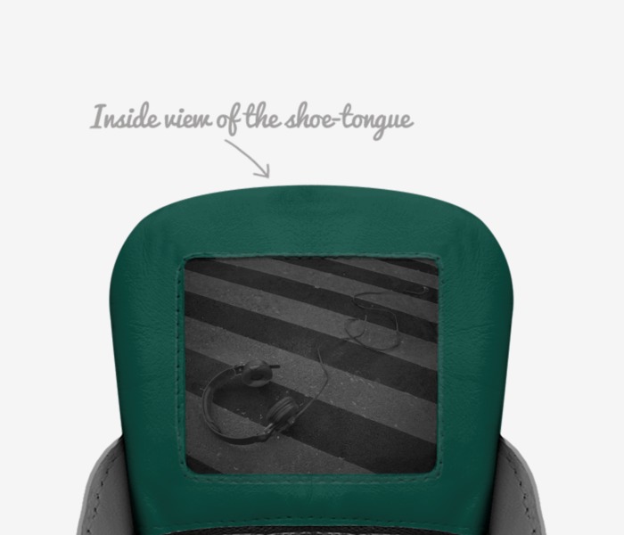 MnM MusicNmE custom made in Italy shoes by Sierra Dawson | Tongue view