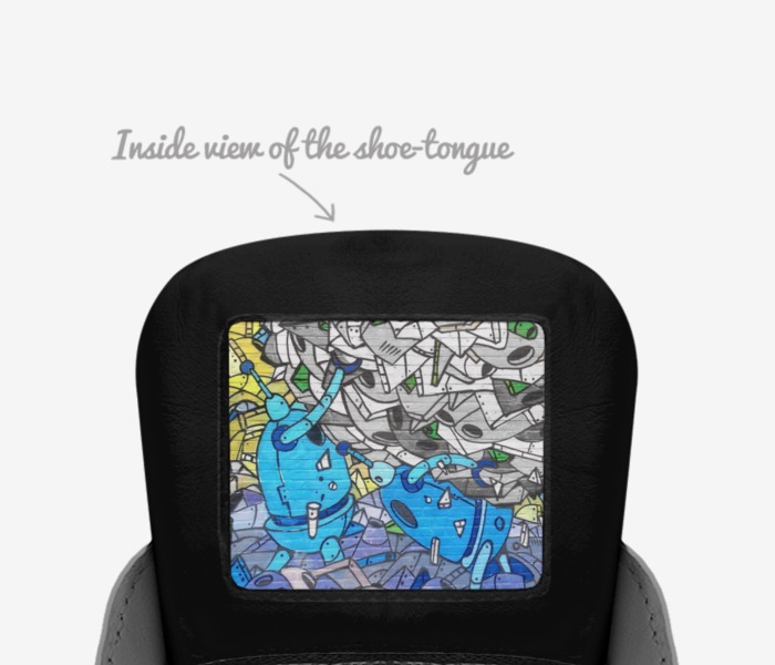marfj custom made in Italy shoes by Maria Judith Rivas Figueredo | Tongue view