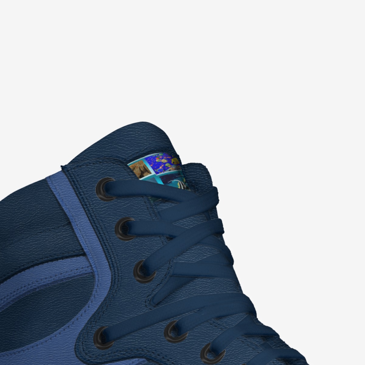 deep blue sea custom made in Italy shoes by Nora Payeton | Detail view
