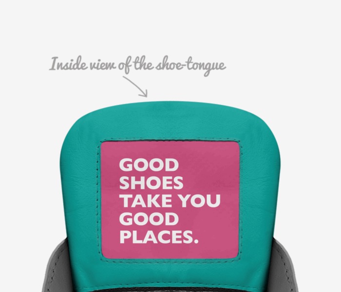 Bridget custom made in Italy shoes by Bridget Skennion | Tongue view