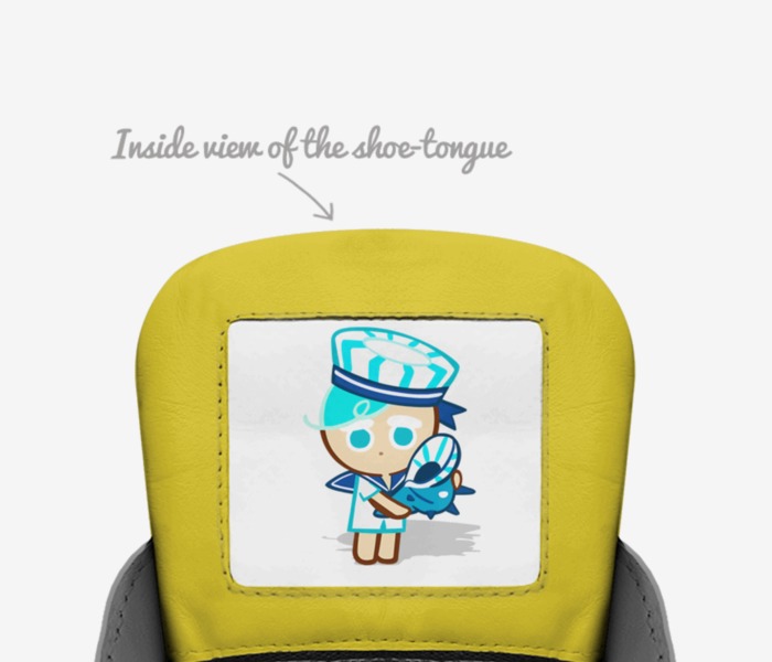 Cookie run custom made in Italy shoes by Sunggyun Im | Tongue view