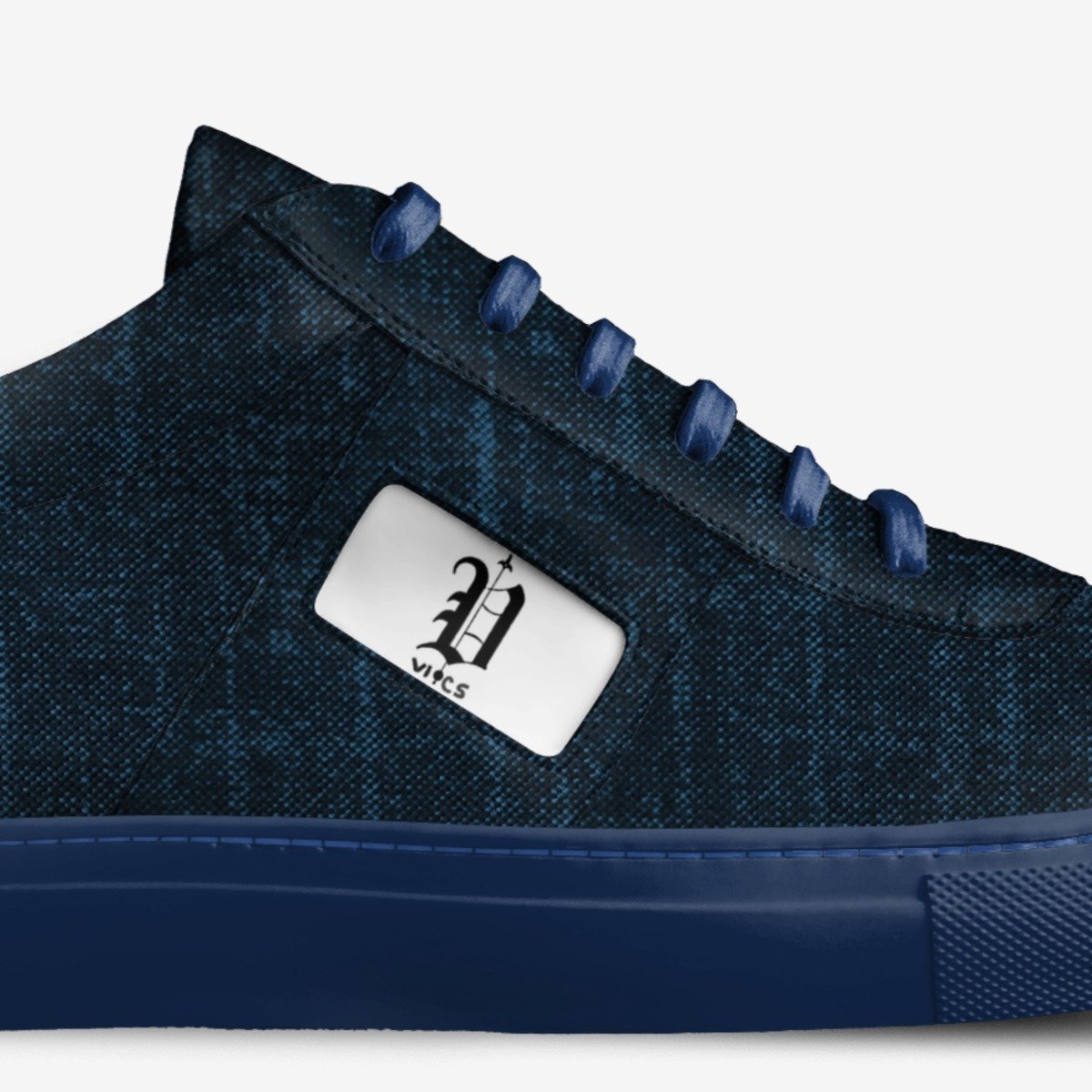 vics blue 2 custom made in Italy shoes by Brayden Murphy | Detail view