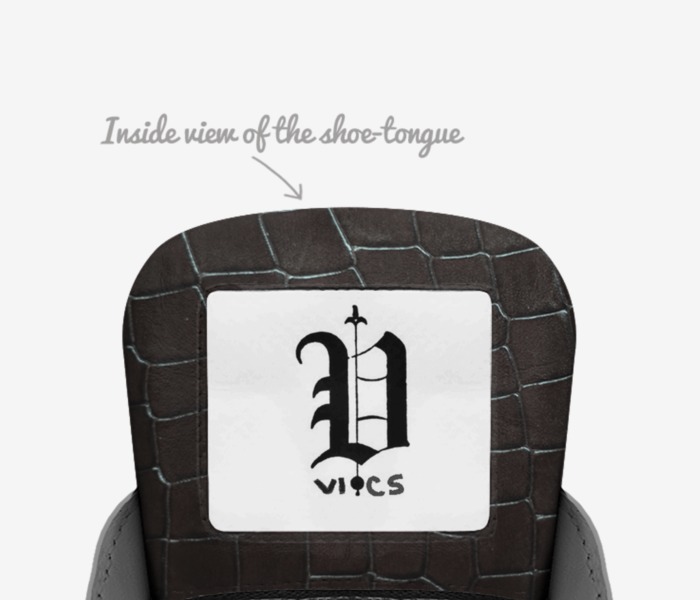 vics concept air custom made in Italy shoes by Brayden Murphy | Tongue view