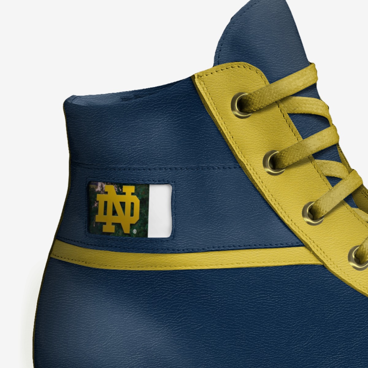 Notre Dame special custom made in Italy shoes by Michael Rouse | Detail view