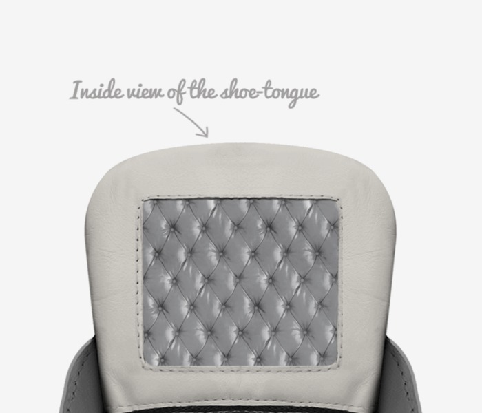 Hoods custom made in Italy shoes by David Smith | Tongue view